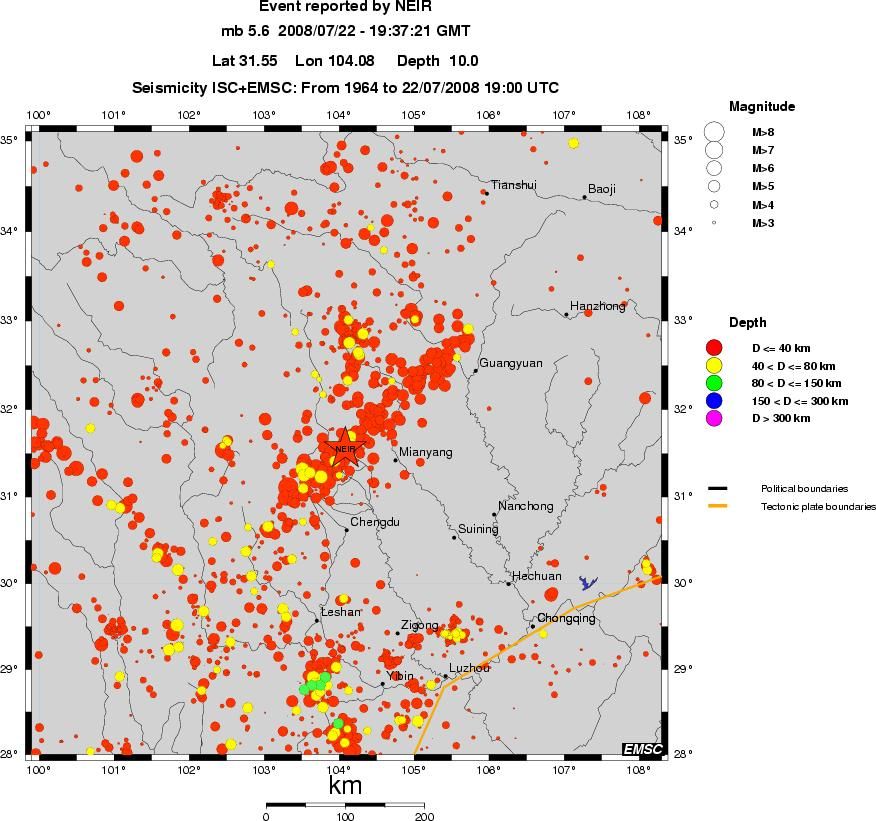 regional historical seismicity