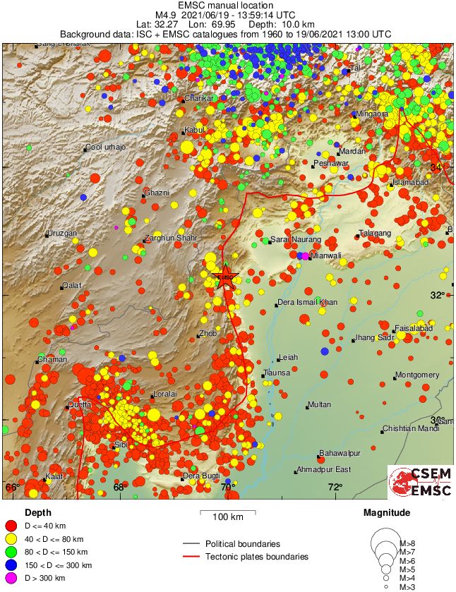 regional historical seismicity