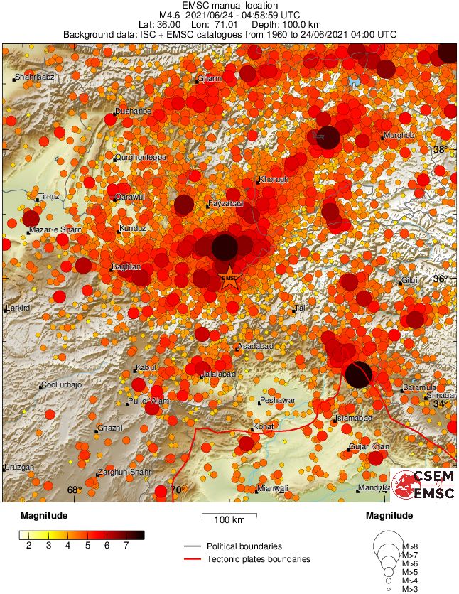 regional magnitude historical seismicity