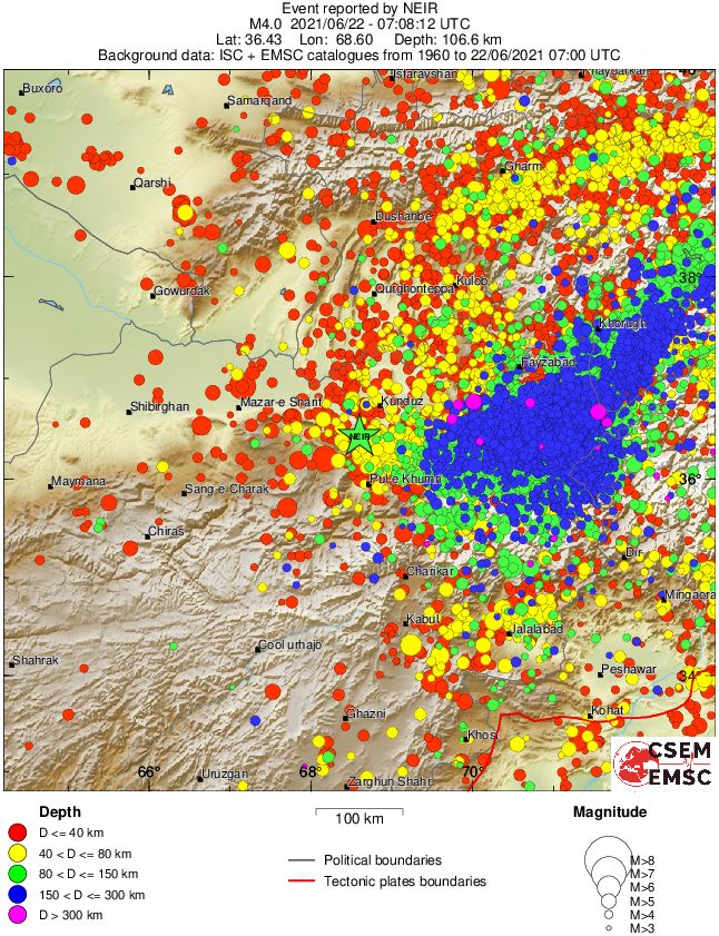regional historical seismicity