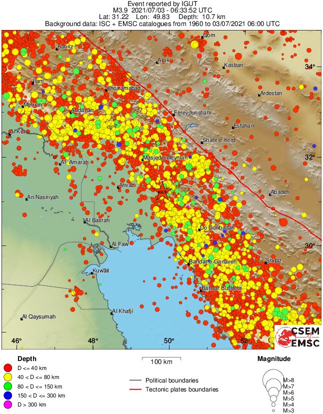 regional historical seismicity