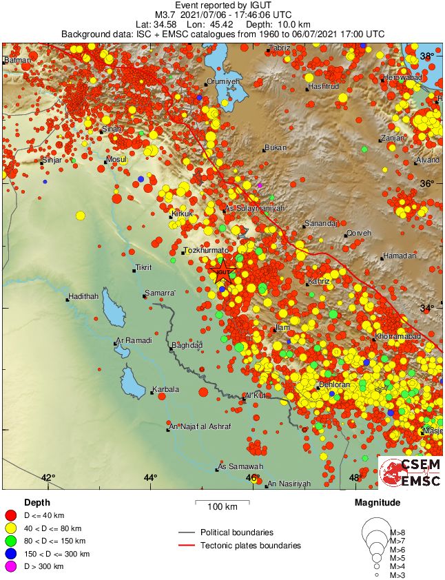 regional historical seismicity