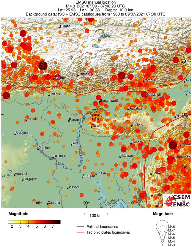 regional magnitude historical seismicity