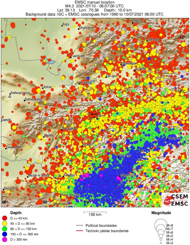 regional historical seismicity