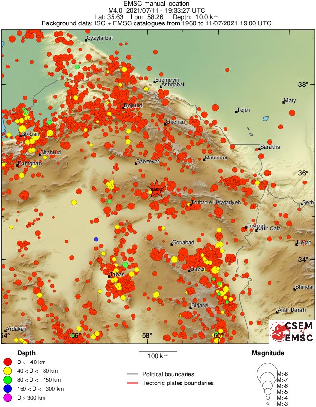 regional historical seismicity