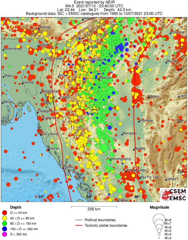regional historical seismicity
