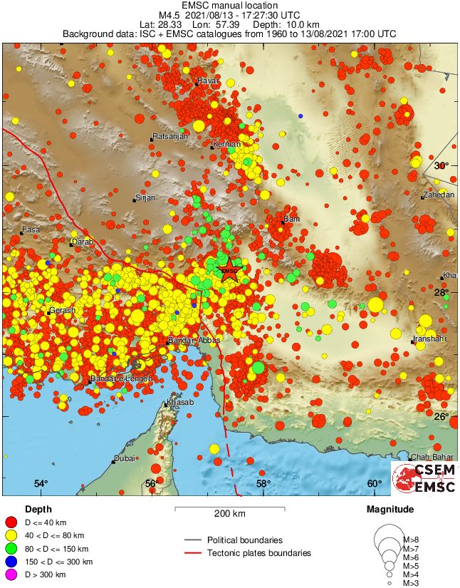 regional historical seismicity