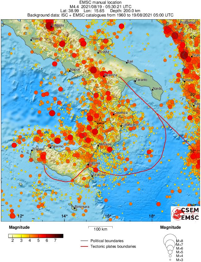 regional magnitude historical seismicity