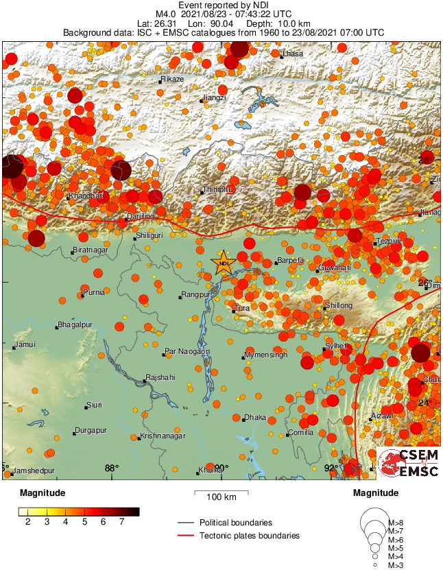 regional magnitude historical seismicity