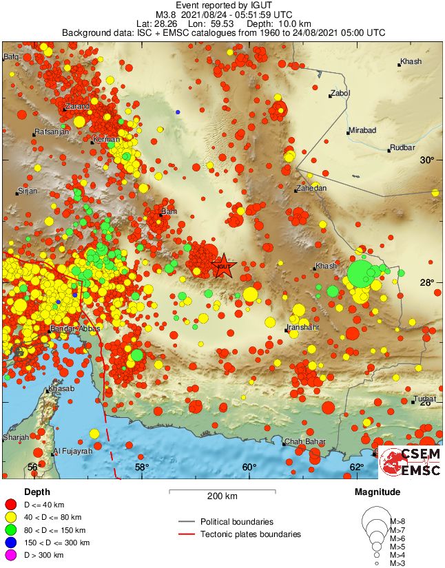regional historical seismicity