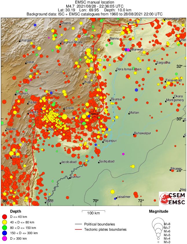 regional historical seismicity