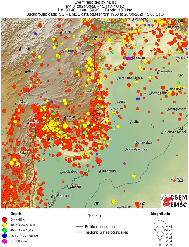 regional historical seismicity