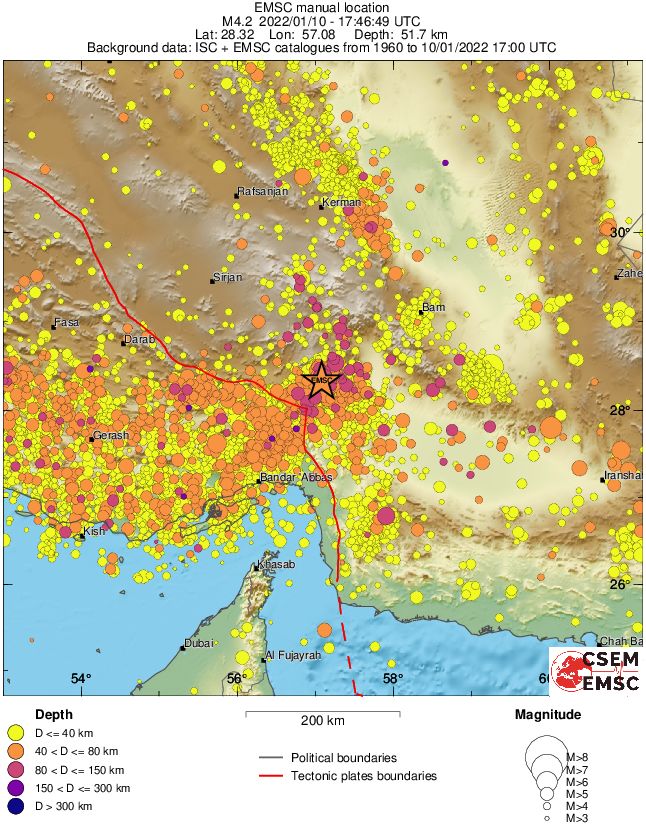 regional historical seismicity