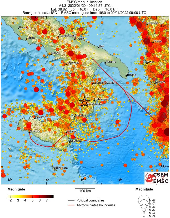 regional magnitude historical seismicity
