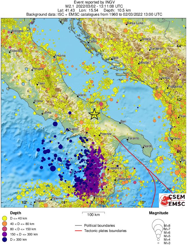regional historical seismicity