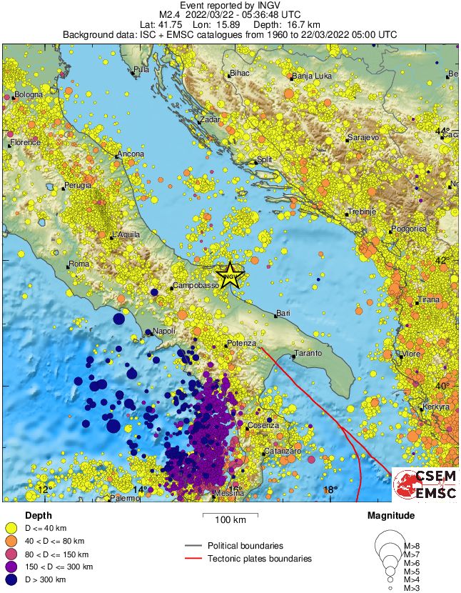 regional historical seismicity