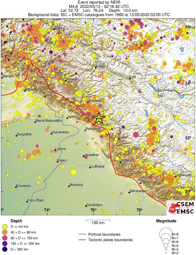 regional historical seismicity