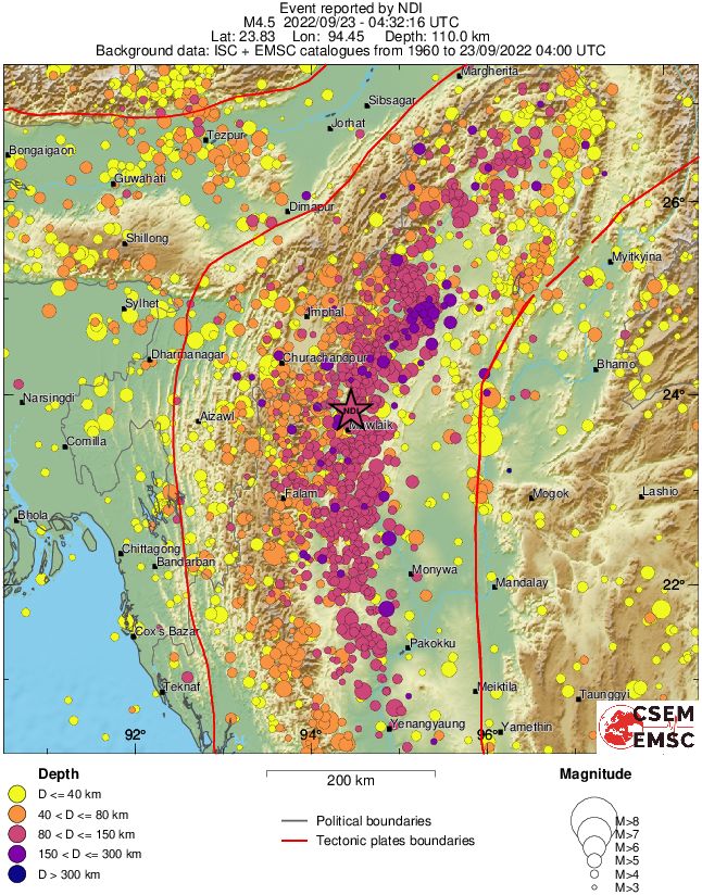 regional historical seismicity