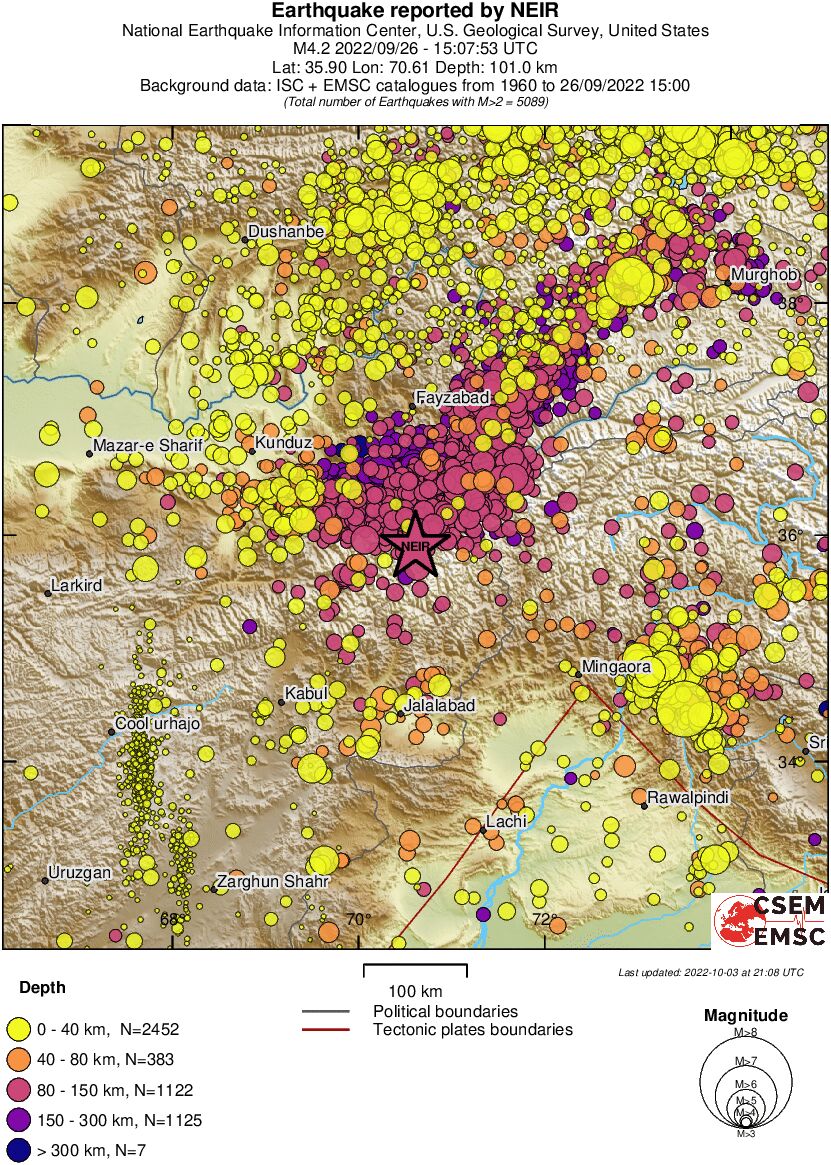 regional historical seismicity