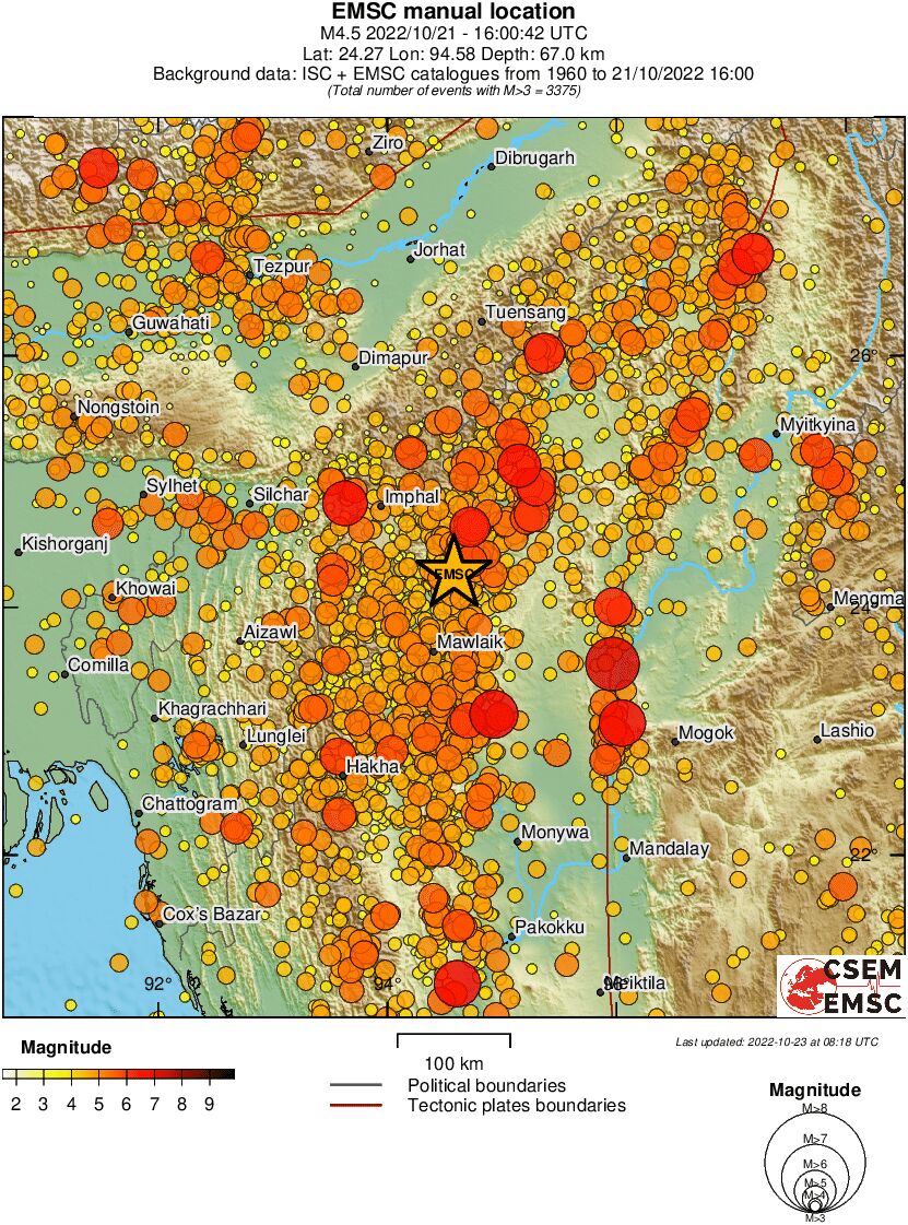 regional magnitude historical seismicity
