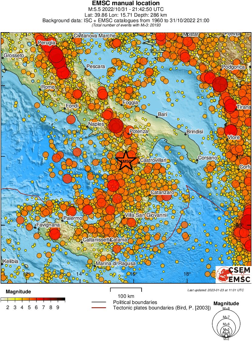 regional magnitude historical seismicity