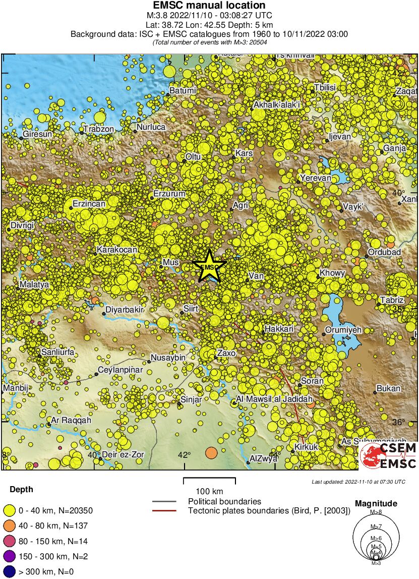 regional historical seismicity