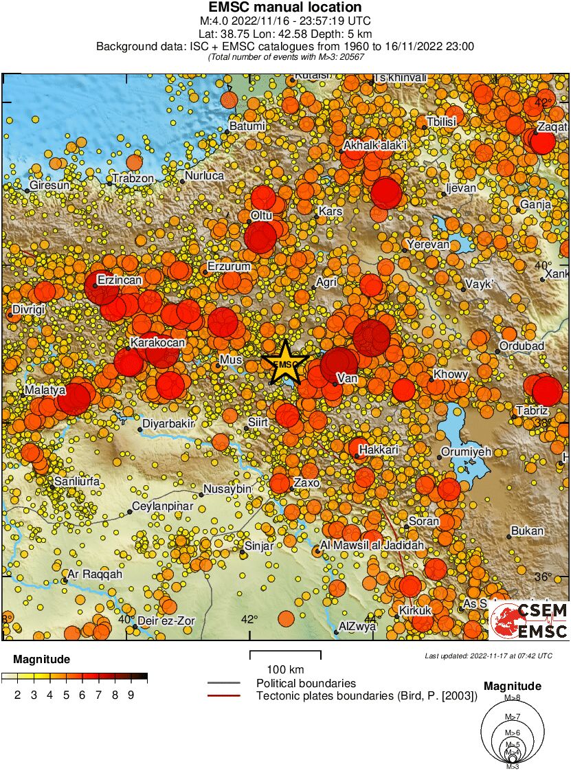 regional magnitude historical seismicity