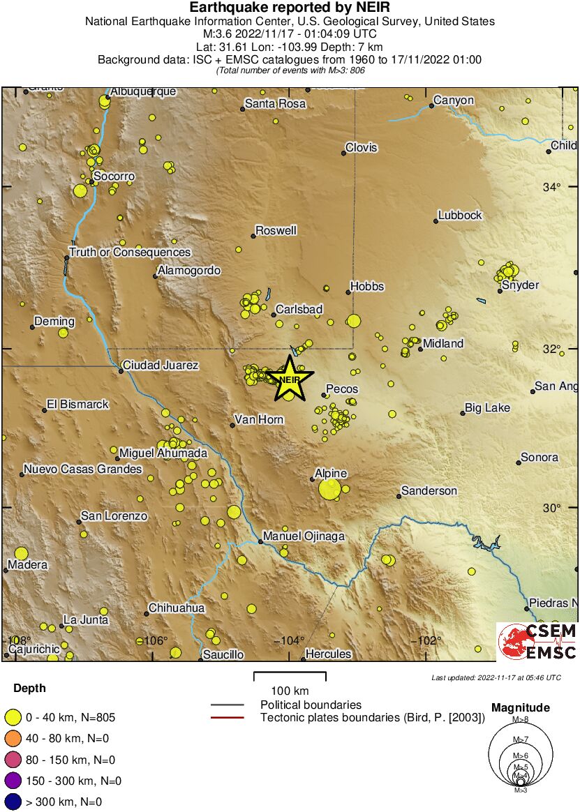 regional historical seismicity