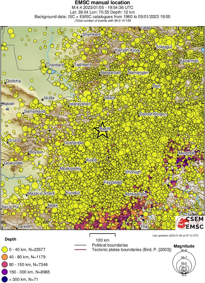 regional historical seismicity