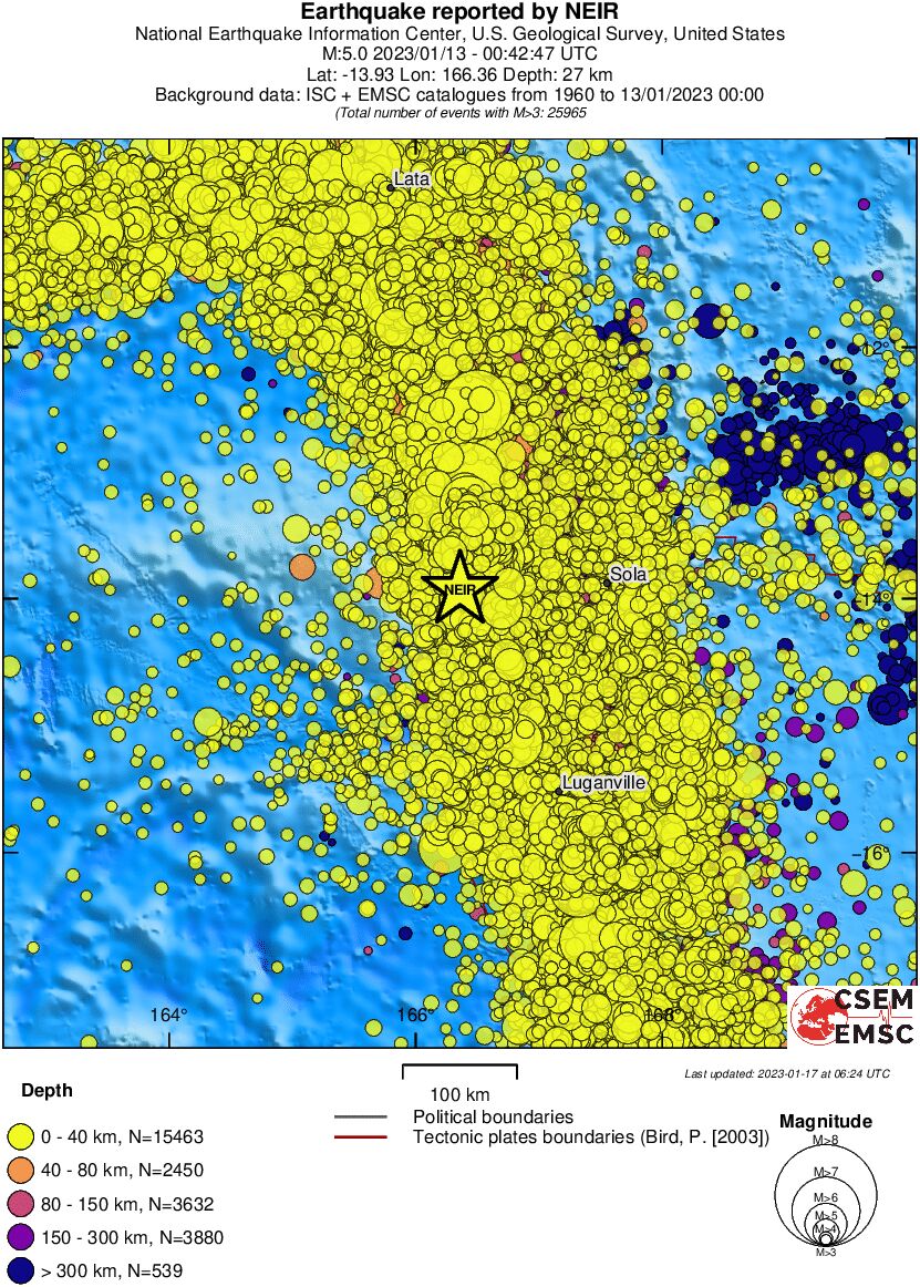 regional historical seismicity