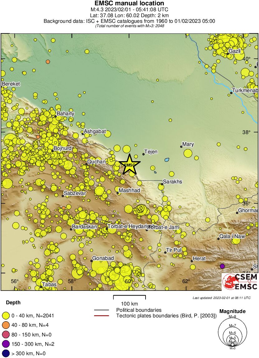 regional historical seismicity