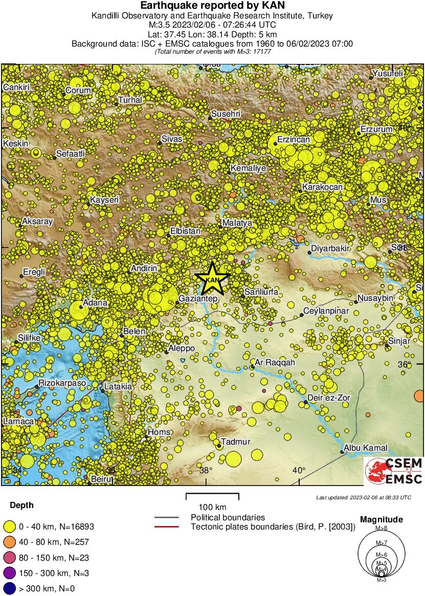 regional historical seismicity