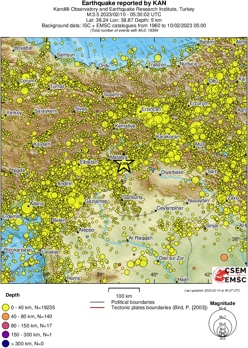 regional historical seismicity