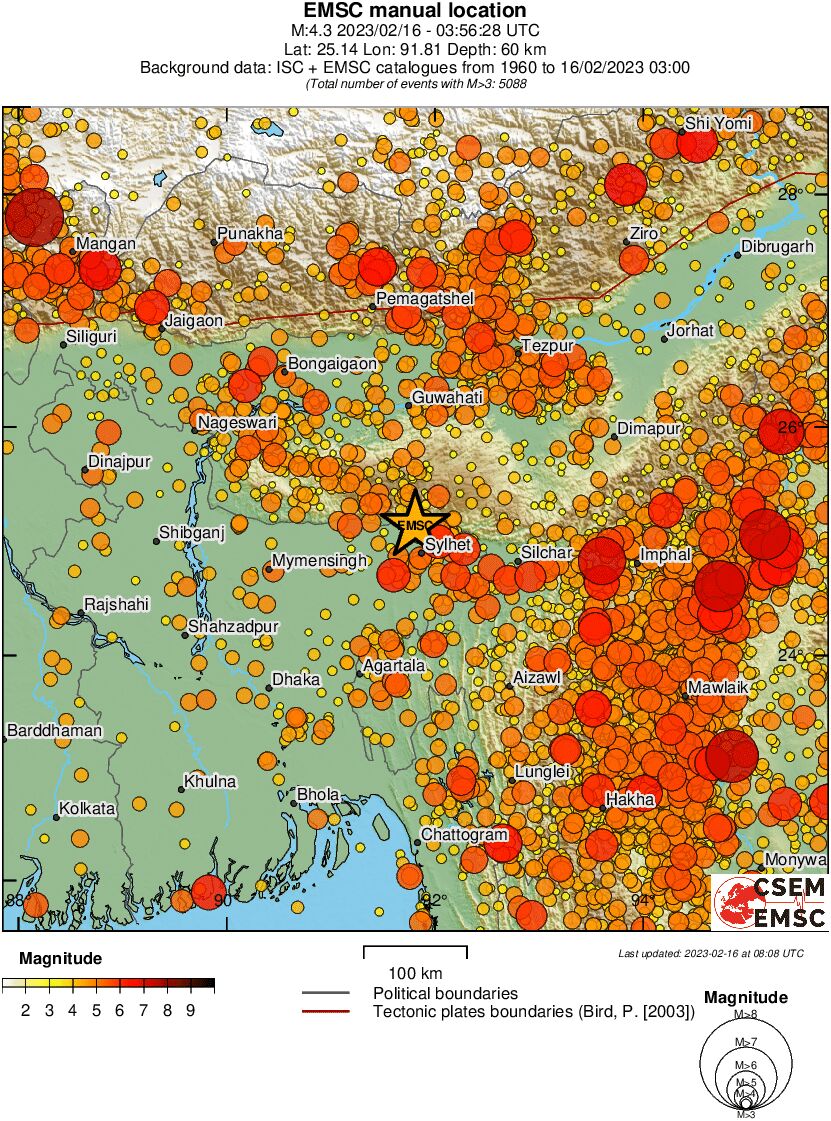 regional magnitude historical seismicity