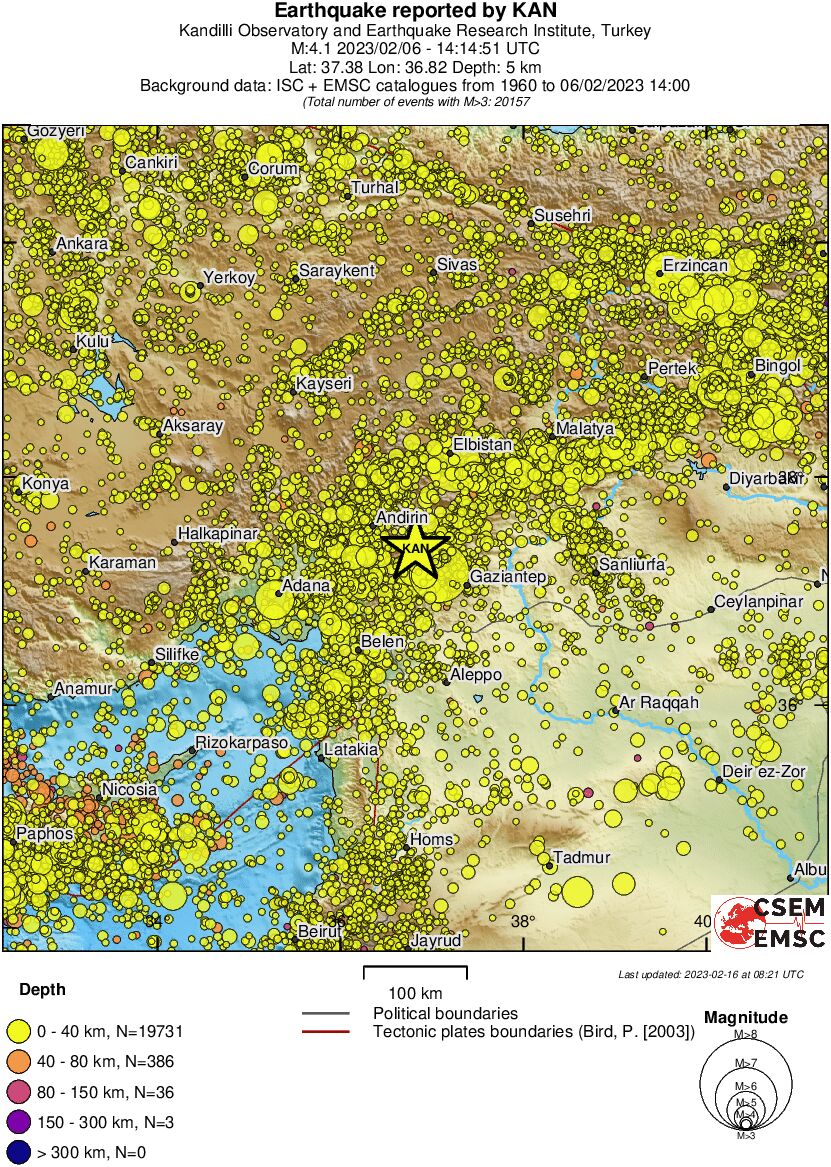regional historical seismicity