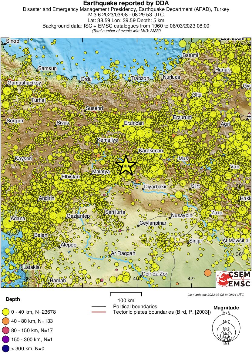 regional historical seismicity