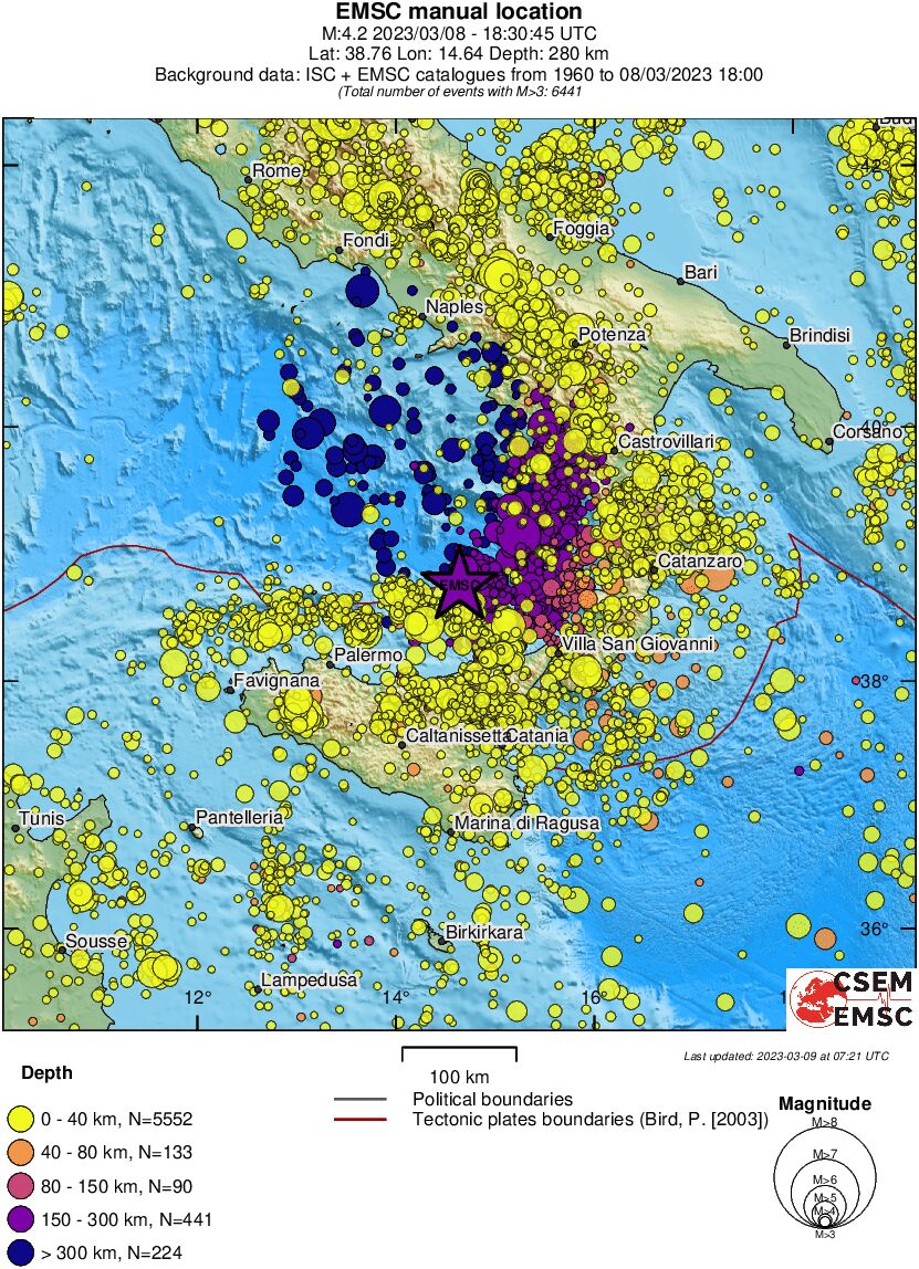 regional historical seismicity