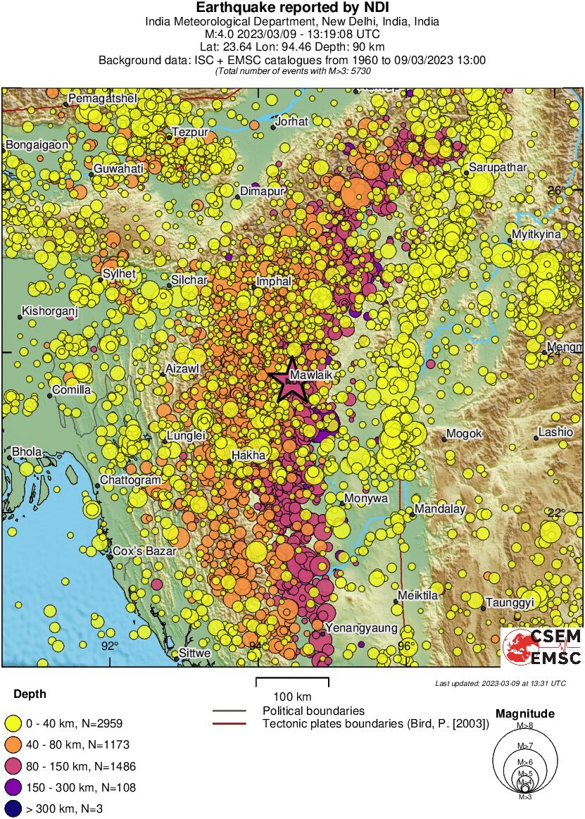 regional historical seismicity