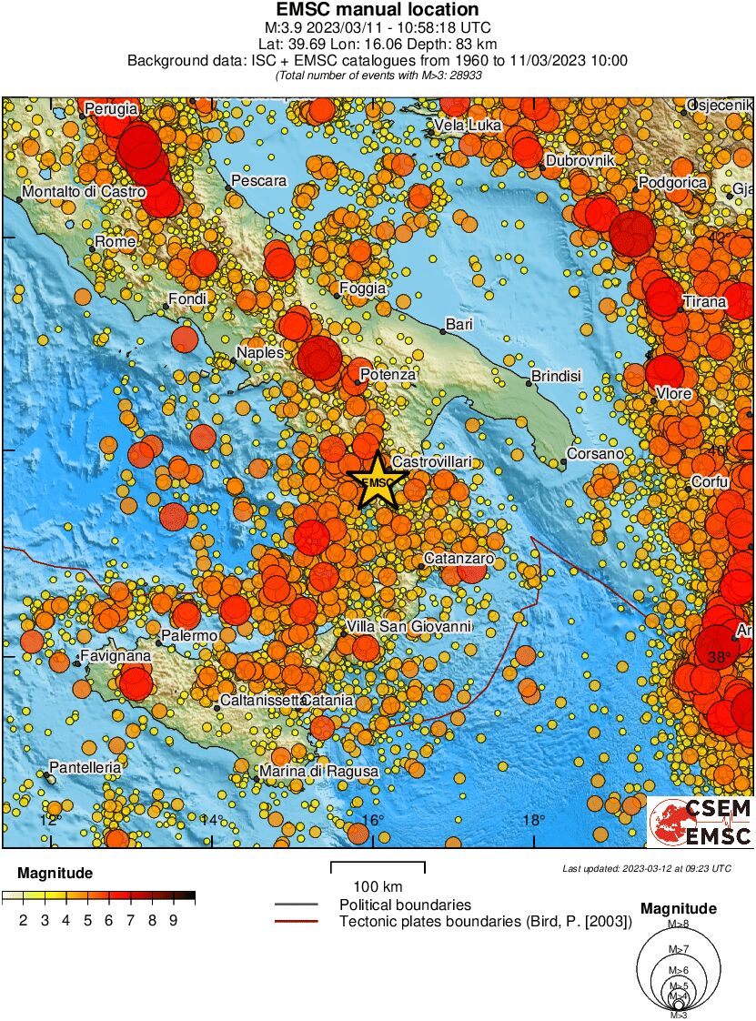 regional magnitude historical seismicity