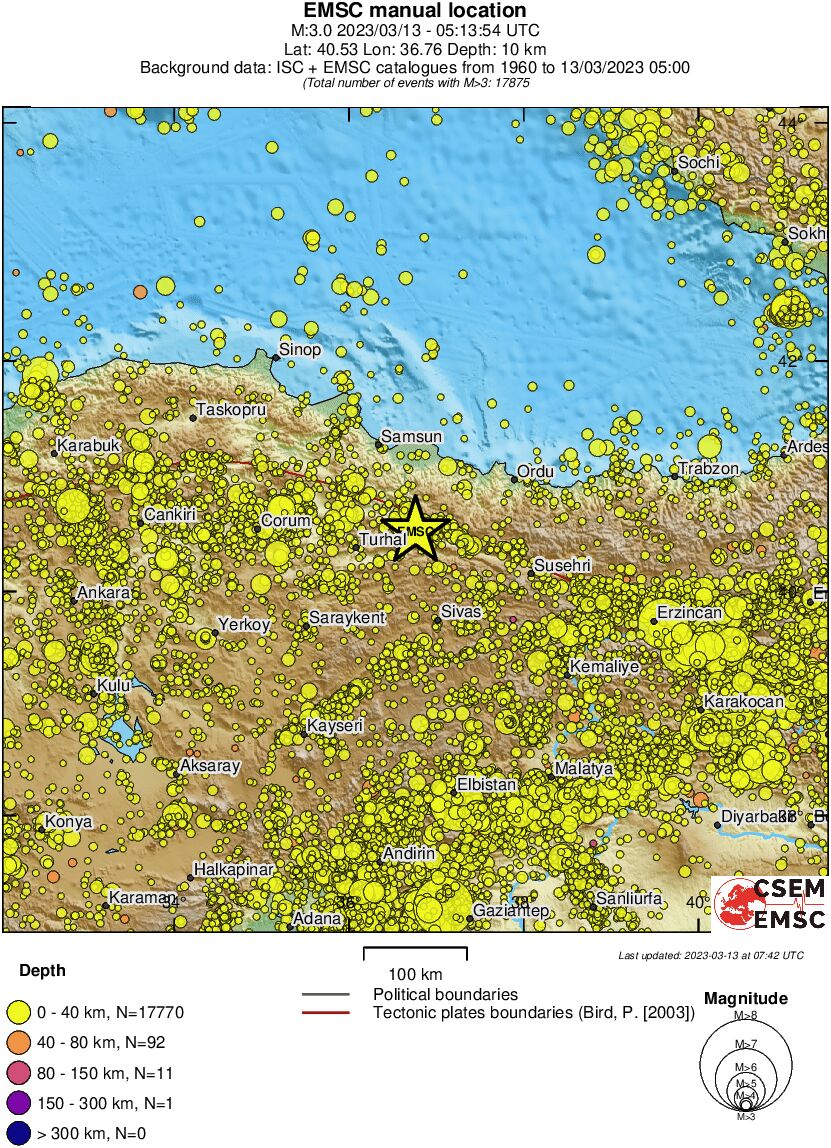 regional historical seismicity