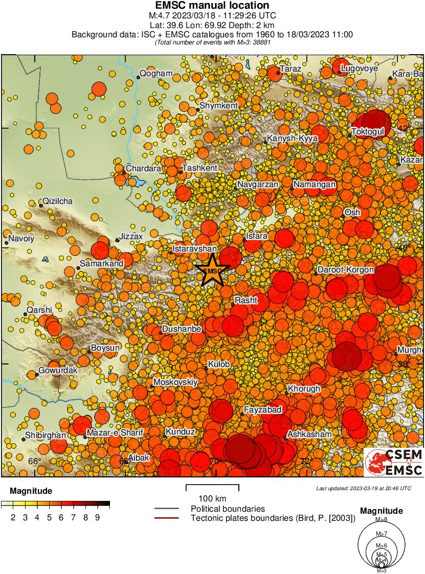 regional magnitude historical seismicity