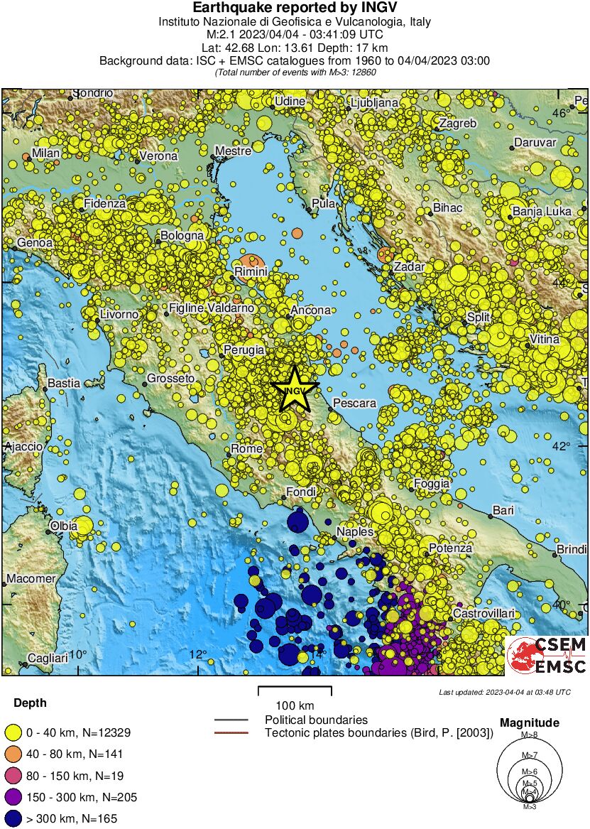 regional historical seismicity