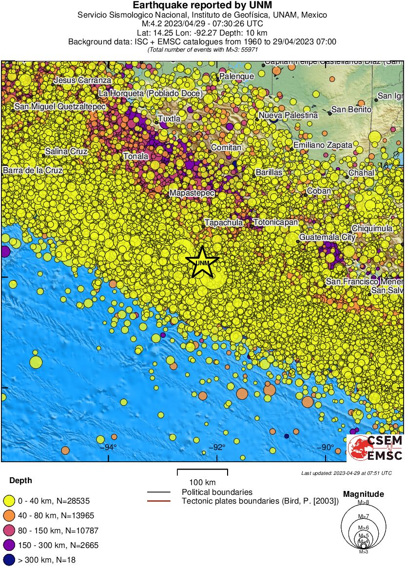 regional historical seismicity