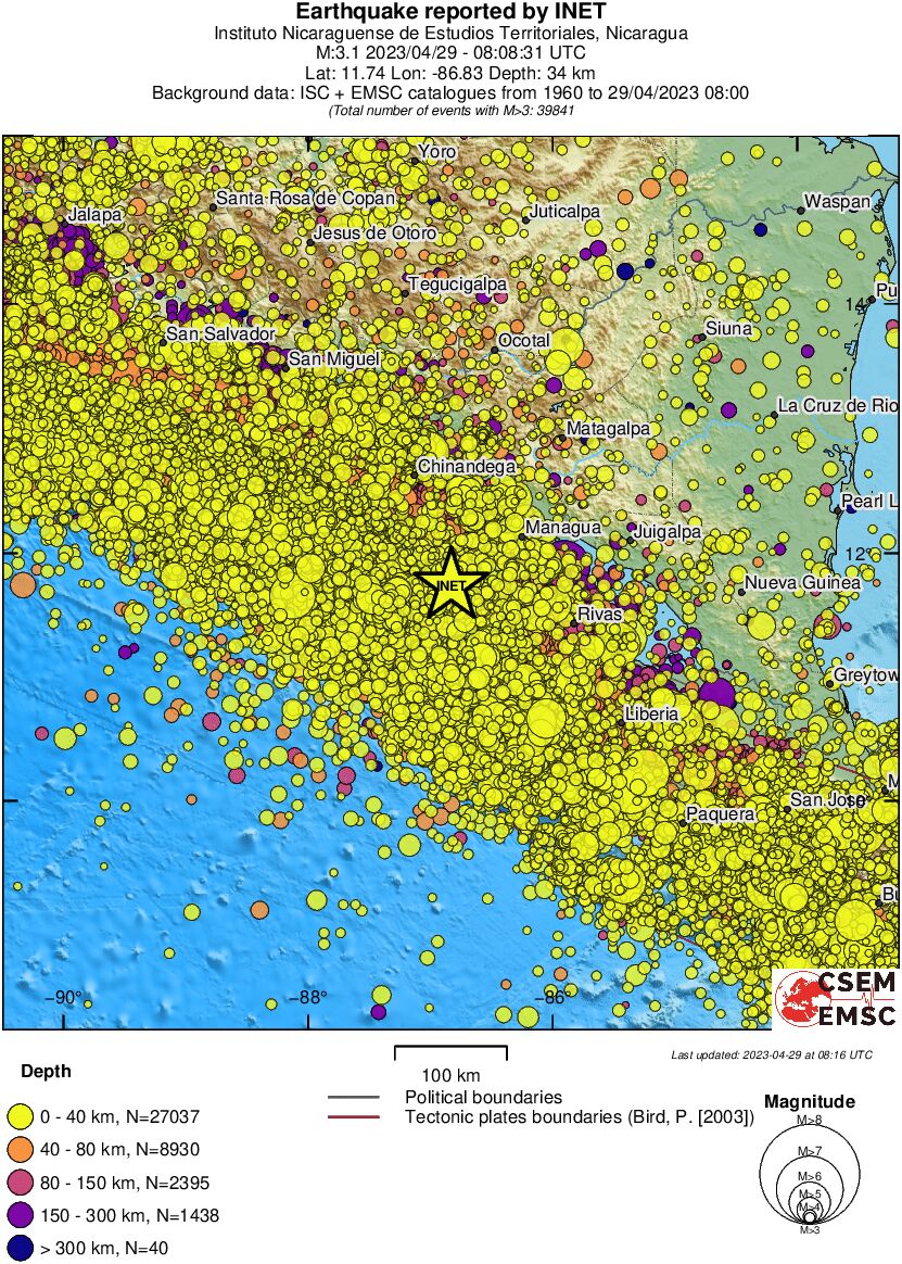 regional historical seismicity