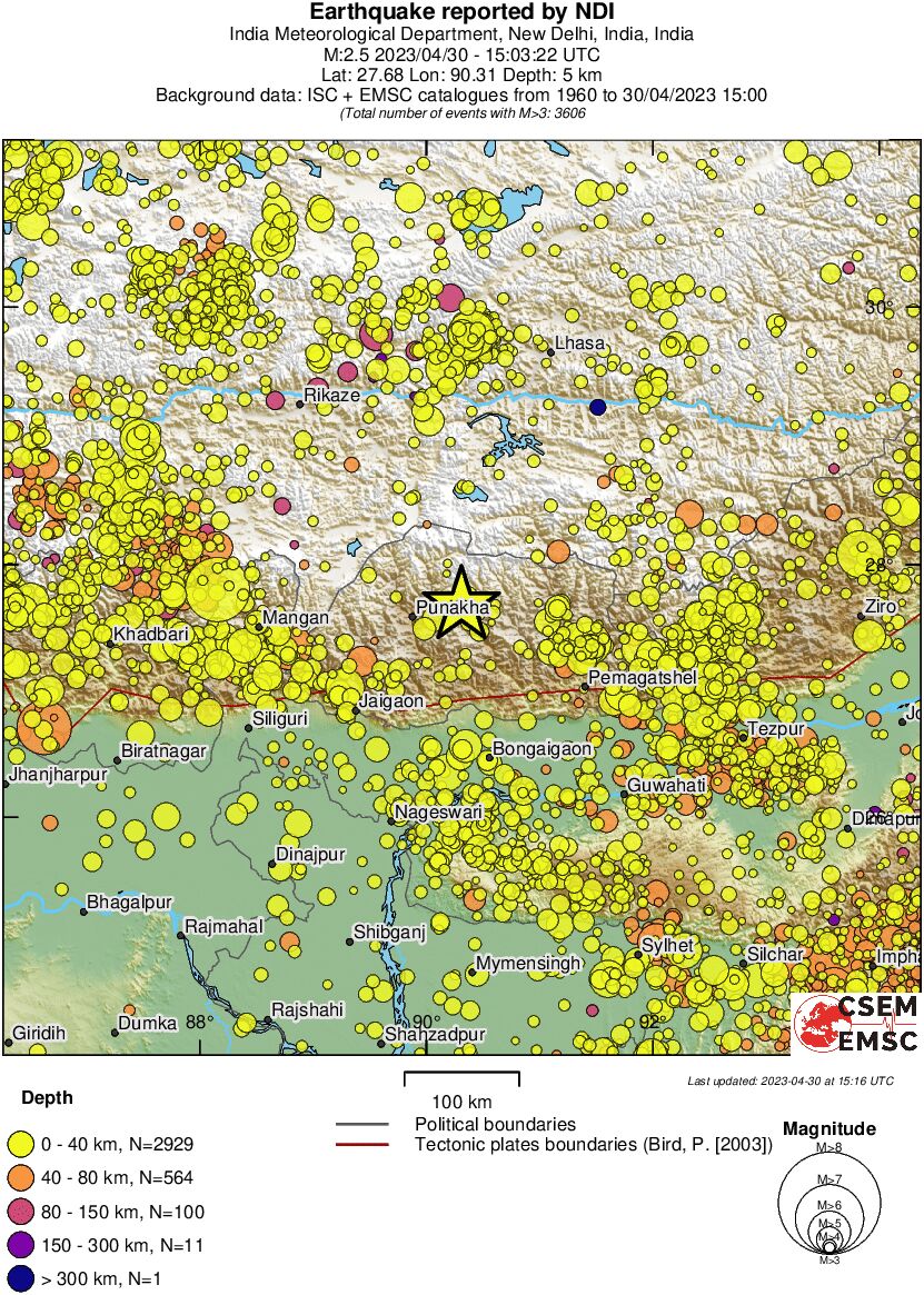 regional historical seismicity
