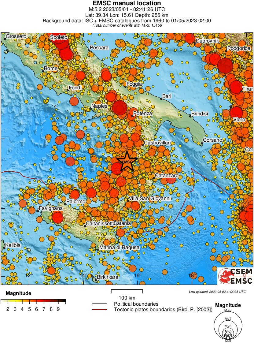 regional magnitude historical seismicity