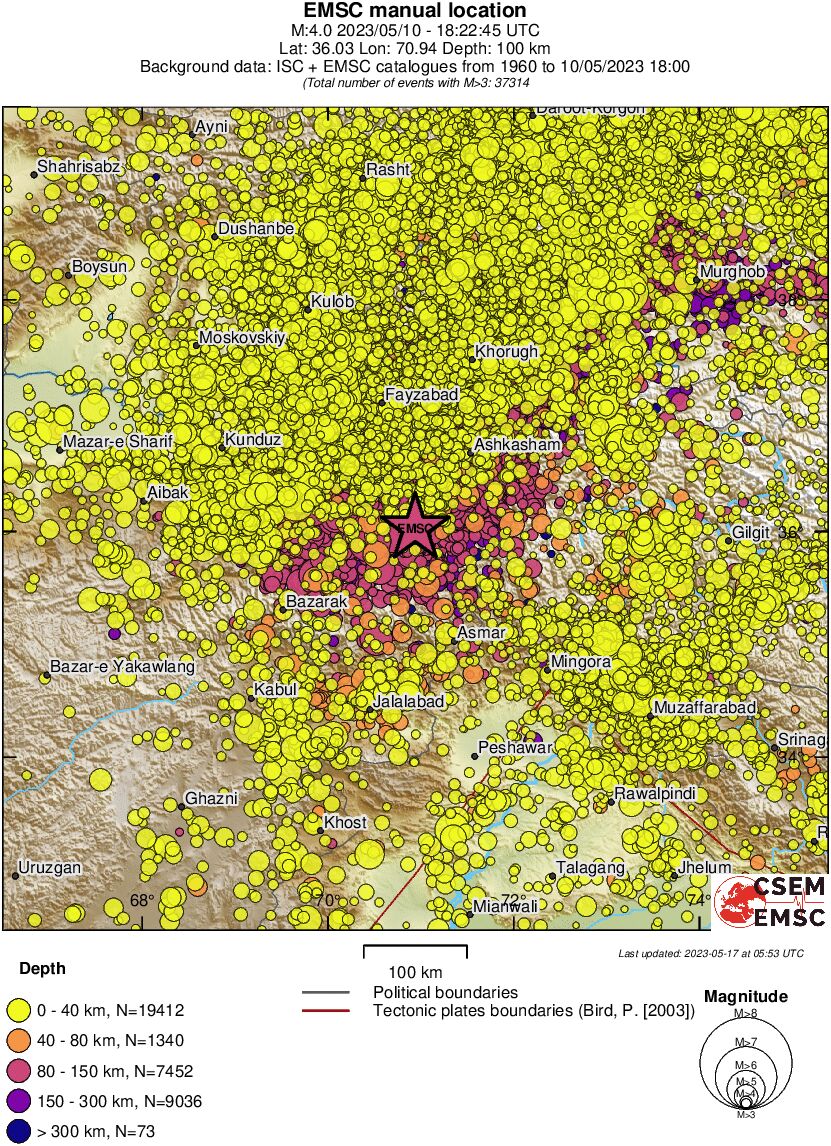 regional historical seismicity