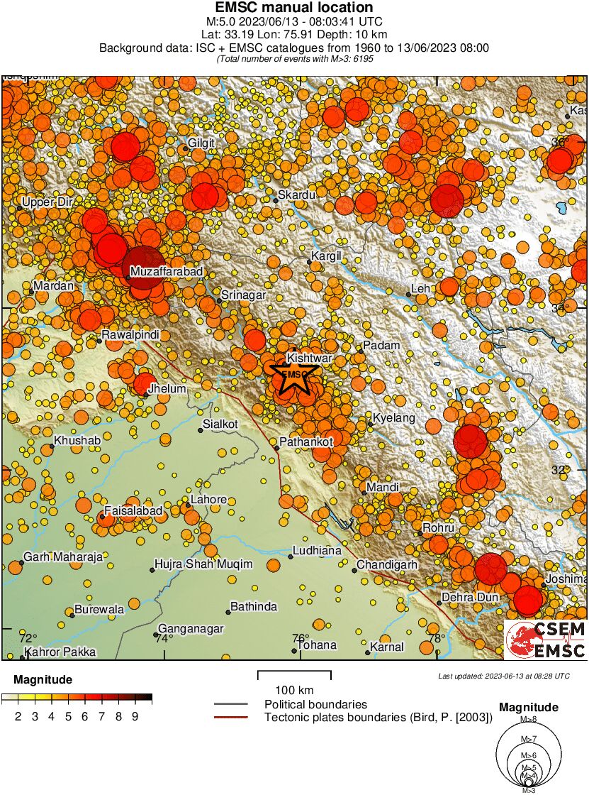 regional magnitude historical seismicity