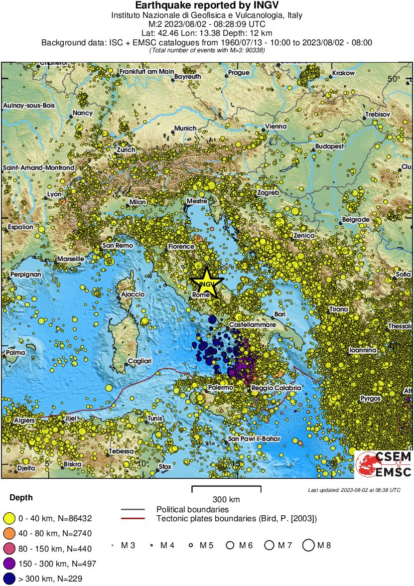 wide historical seismicity