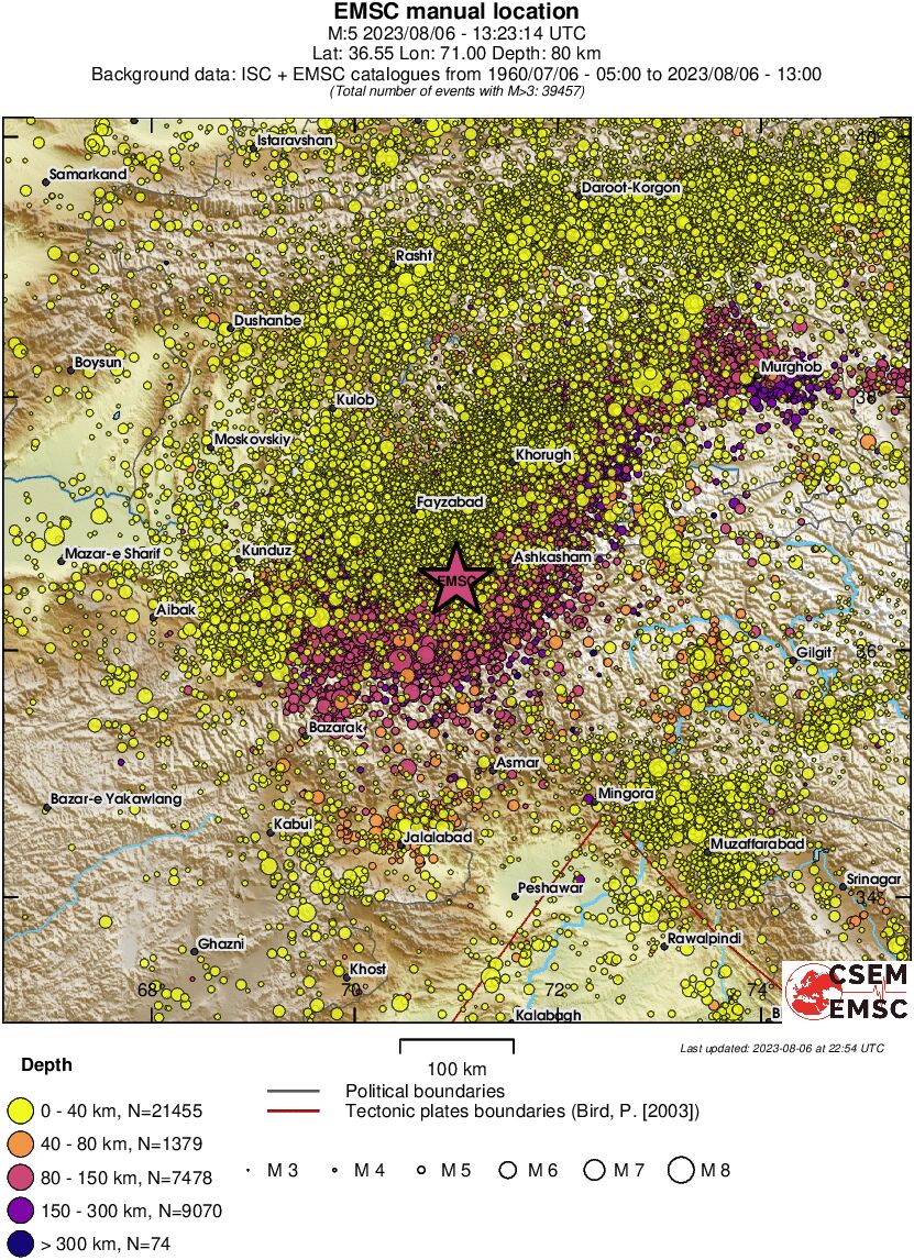 regional historical seismicity